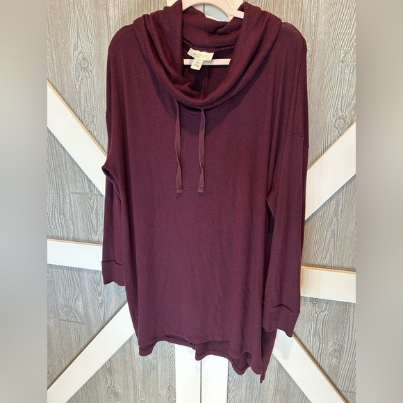B13.07 Motherhood maternity maroon color cowl neck sweater. Sz 2X - Picture 1 of 3
